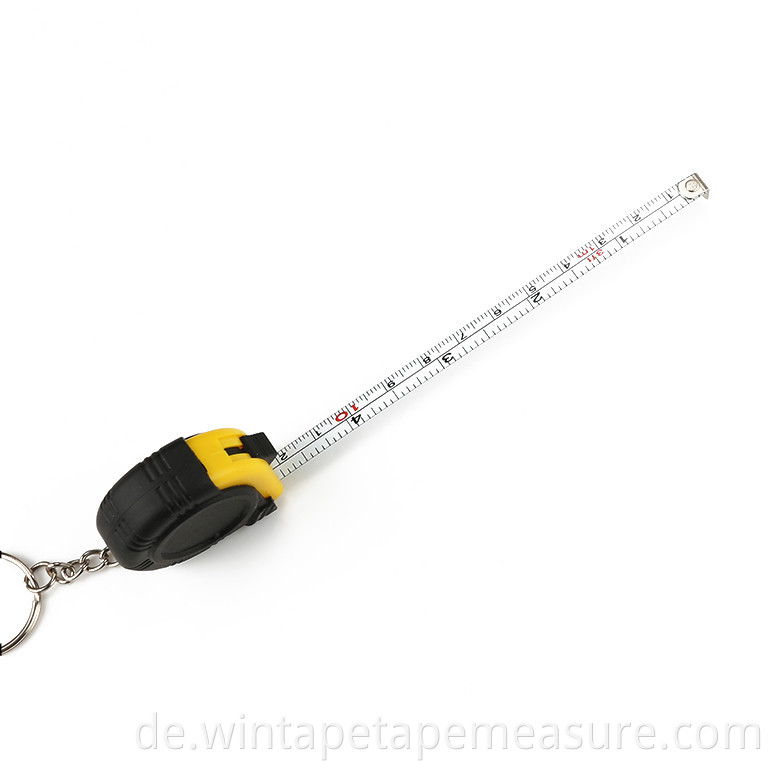 Blaues Karabiner-Meter Mini-Stahlbandmaß 2m 1m mit Ihrem Firmennamen eingebrannt